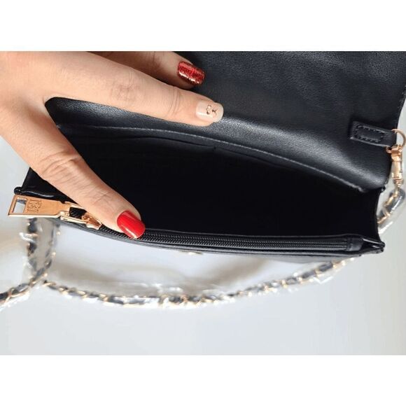 NWT BADGLEY MISCHKA Small Camera Crossbody Bag Black With Circle Logo MSRP$69 - Picture 13 of 15